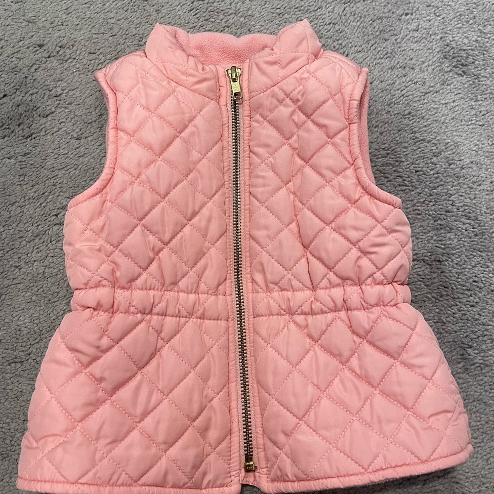 Old Navy Pink Quilted Vest with Elastic Waist